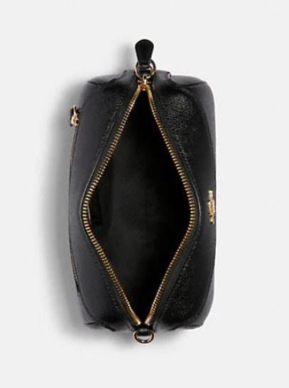 APLAZE  Coach Women's Bennett Leather Crossbody Bag Gold/Black F76629