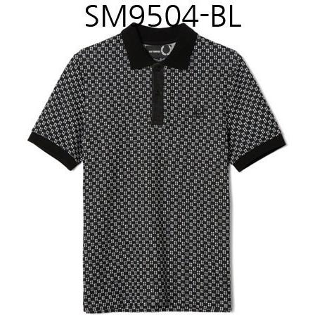 FRED PERRY X Raf Simons Square Jacquard Collaboraion Pique Shirt Black SM9504.