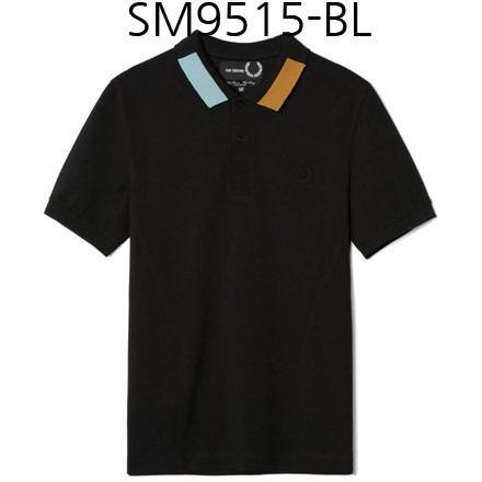 FRED PERRY Raf Simons Block Tipped Pique Shirt Black SM9515.