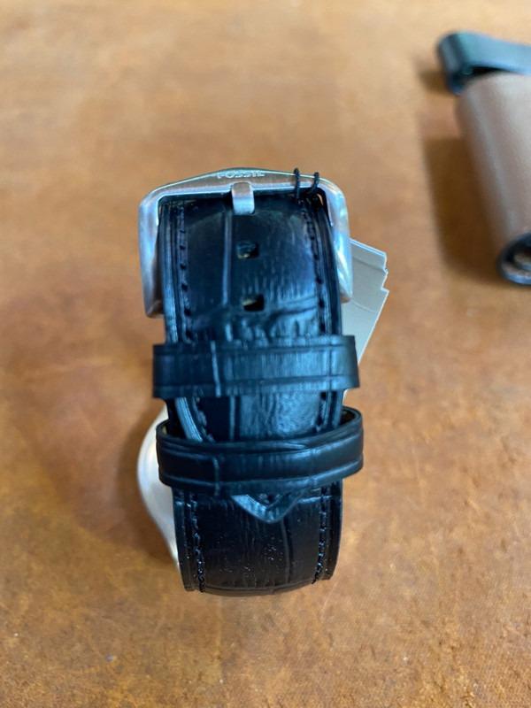 Fossil ARC-02 Multifunction Black Croco Leather Watch Silver FS5802.