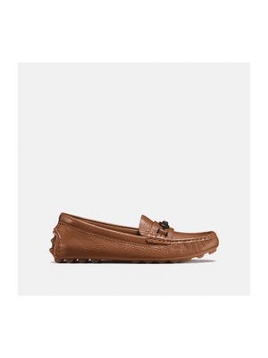 Coach Women's Crosby Driver Leather Loafer Saddle G1204