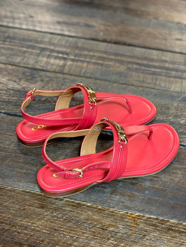 Coach hot sale red sandals