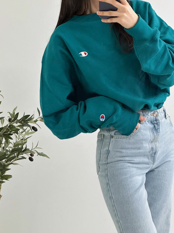 Emerald green clearance champion sweater leather