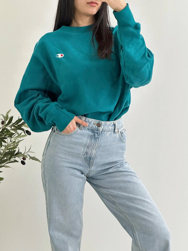 Emerald green outlet champion sweater leather