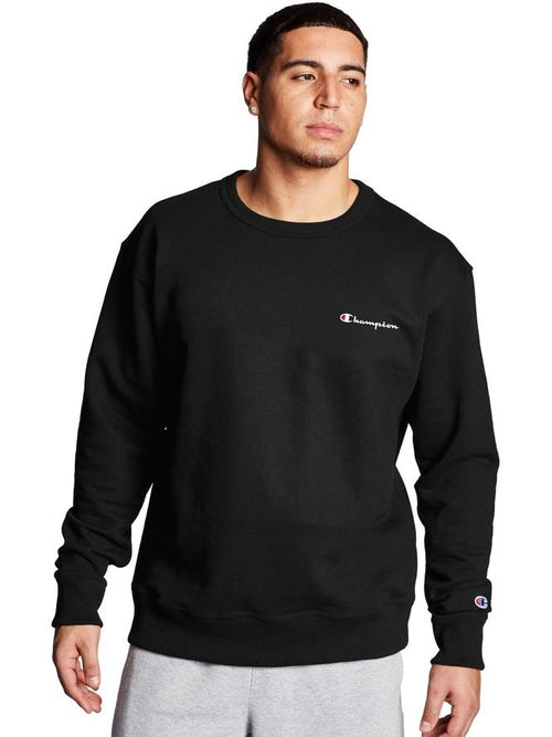 APLAZE | Champion Powerblend Fleece Crew Script Logo Black GF88H