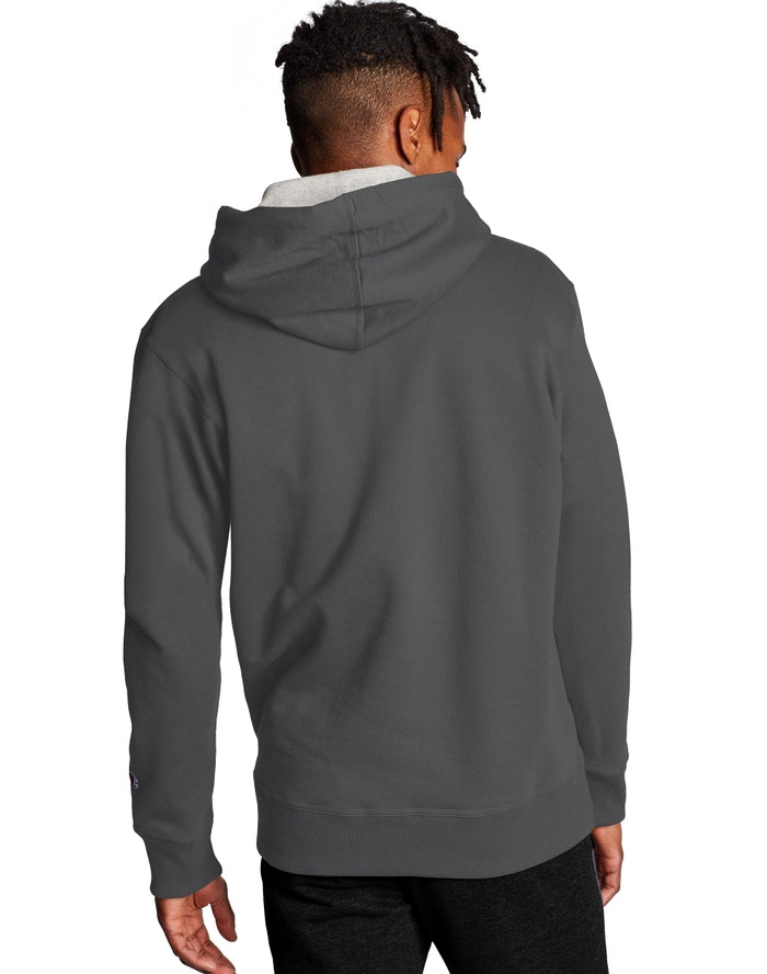 Champion Powerblend Fleece Hoodie Script Logo Granite Heather GF89H Y06794 0OC.