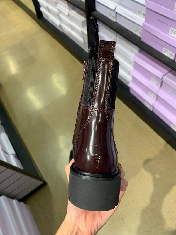 Steve Madden Burgundy Booties Madden Vava Steve Madden Patent