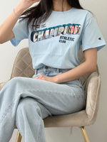 Champion Classic Graphic T-shirt Champion Greetings Refine Sky Blue GT23H 5860DA AJ0B