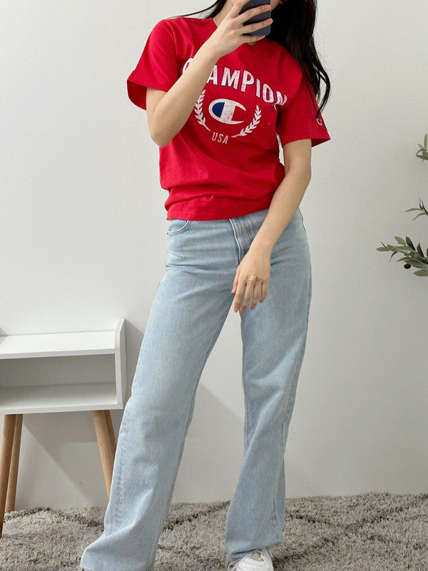 Jeans Ensemble Champion Champion Classic Graphic T-shirt Scarlet
