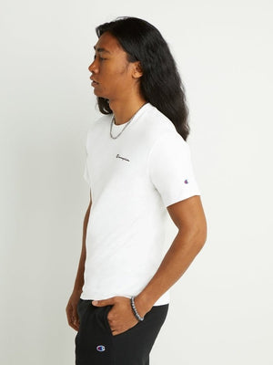 Champion Mens Classic Script And Circle Logo Graphic T-Shirt White GT23H 586D6A 045.
