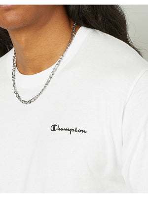 Champion Mens Classic Script And Circle Logo Graphic T-Shirt White GT23H 586D6A 045.