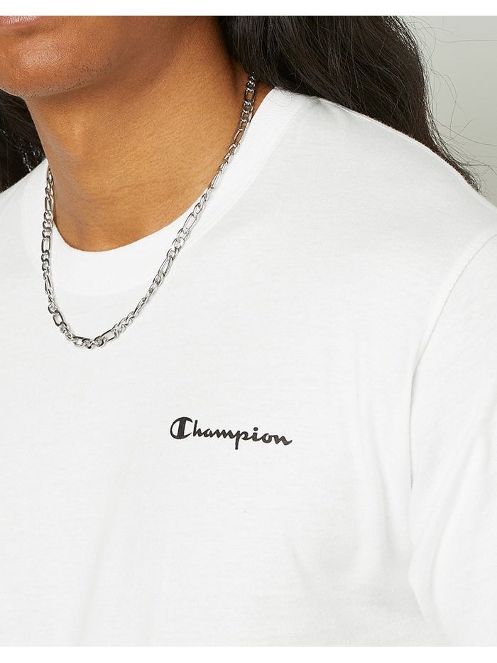 Champion Men's Classic Script And Circle Logo Graphic T-Shirt White GT23H 586D6A 045.