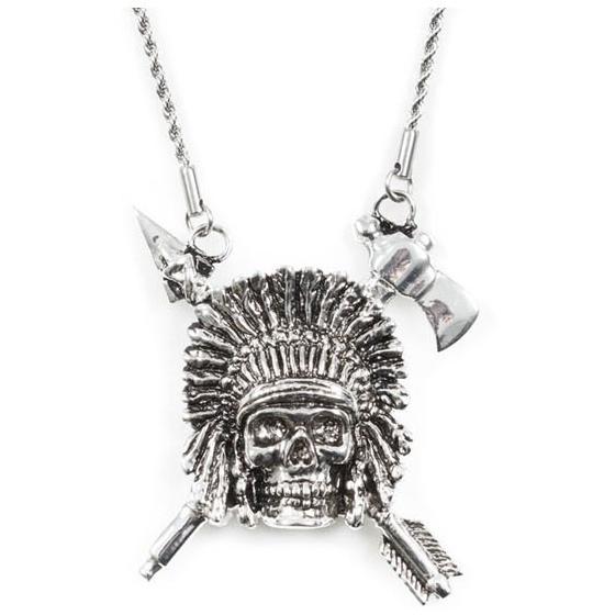 Han Cholo Indian Chief Necklace Fron Shadow Series HCN17 Silver.