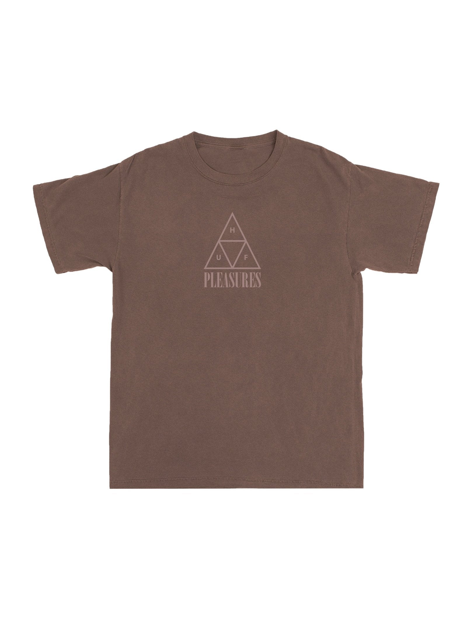 Huf Mens Huf X Pleasure Dyed T-Shirt Brown TS01807.