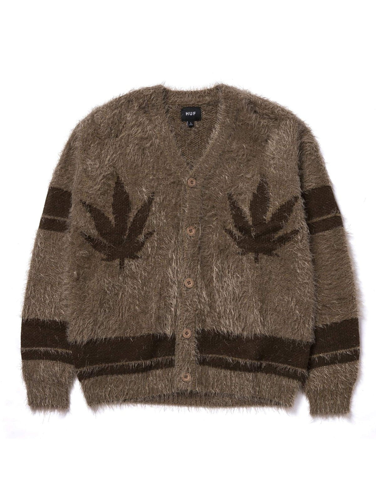 Huf Men's Outro Cardigan Sweater Brown KN00380