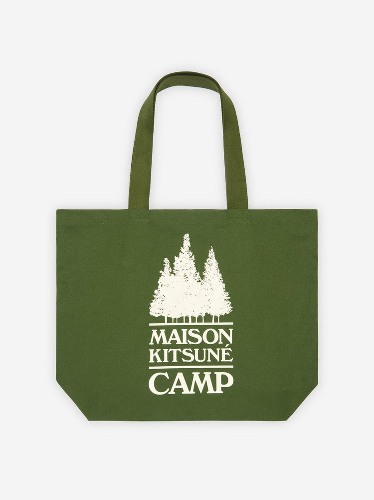 Maison Kitsune Unisex MK Camp Classic Tote Bag Dark Khaki IU05160WW0008 P396.