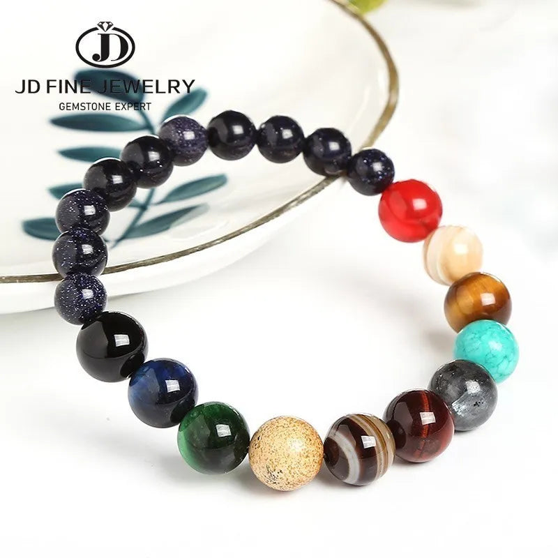 Colorful Natural Stone Bracelets Men - APLAZE