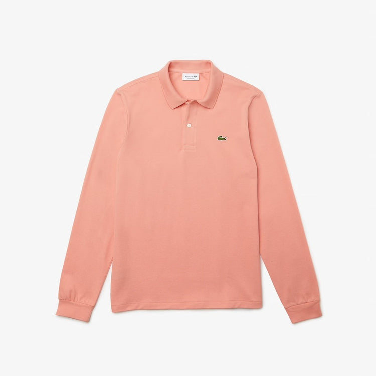 Lacoste Men's Long Sleeve Classic Pique Polo Shirt Pink L1312-51 5MM.