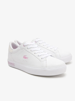 Lacoste Juniors Powercourt Synthetic Trainers White/White 44SUJ0018 21G.
