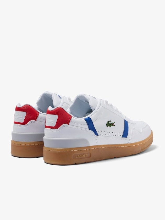 Lacoste Men's T-Clip Synthetic Tricolor Sneakers White/Gum 44SMA0031 Y37.