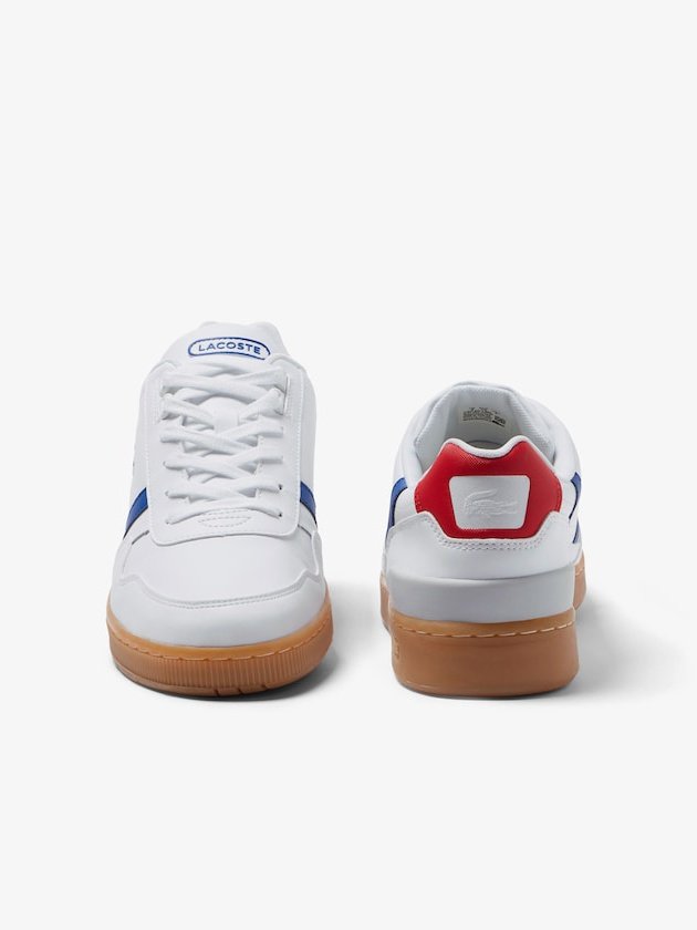 Lacoste Men's T-Clip Synthetic Tricolor Sneakers White/Gum 44SMA0031 Y37.