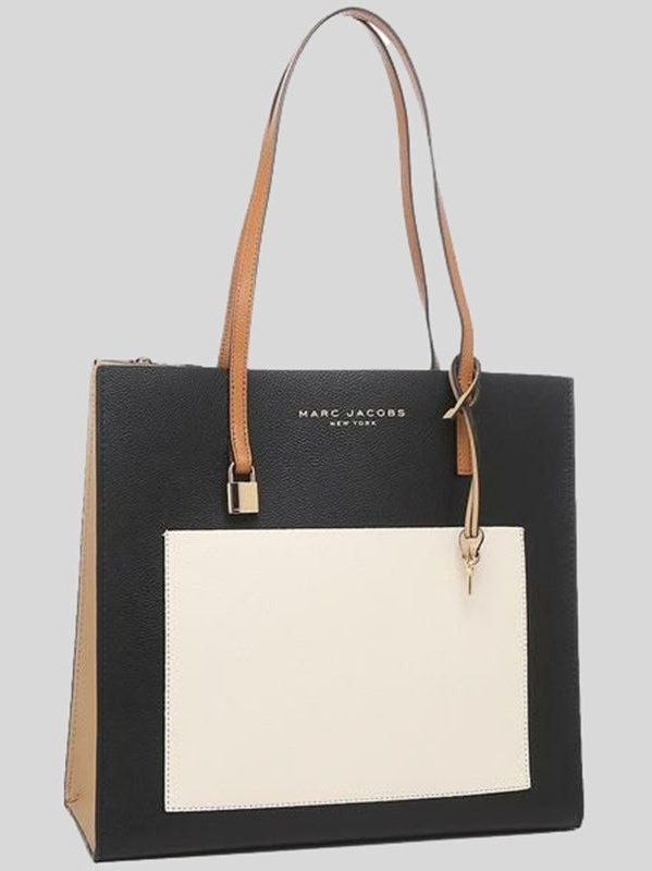 APLAZE | Marc Jacobs Women's Grind Colorblcked Tote Smoked Almond