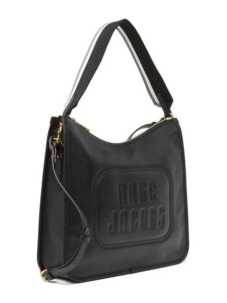Marc Jacobs Women's The Retro Embossed Leather Hobo Shoulder Bag Black M0016403 001.