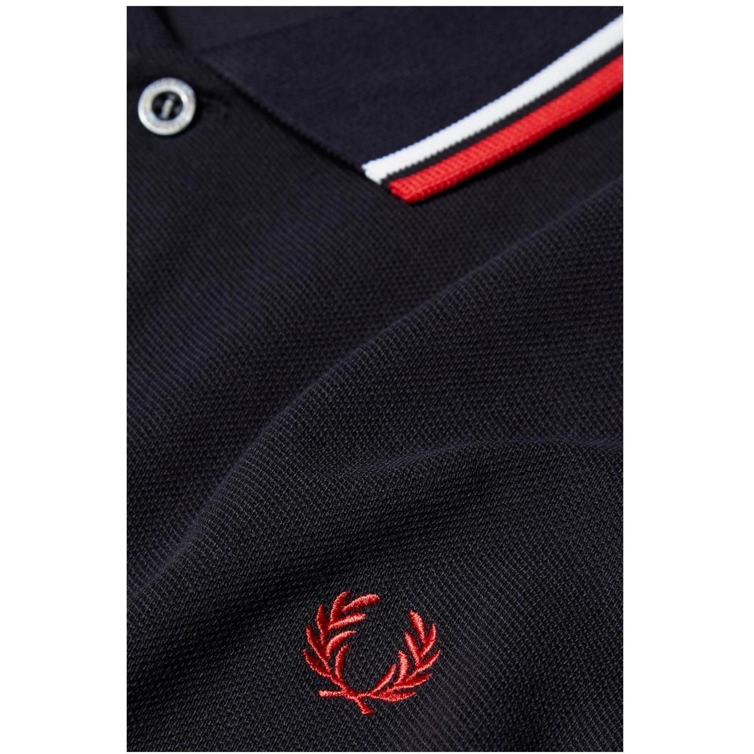 FRED PERRY TWIN TIPPED FRED PERRY SHIRT M1200-471 NAVY/WHITE.