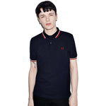FRED PERRY SLIM FIT TWIN TIPPED SHIRT M3600-471 NAVY/ WHITE.