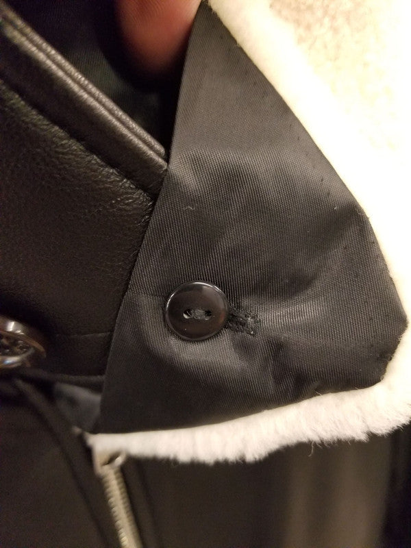 Michael Kors Prima Genuine Shearling Flight Leather Jacket Black M54617.