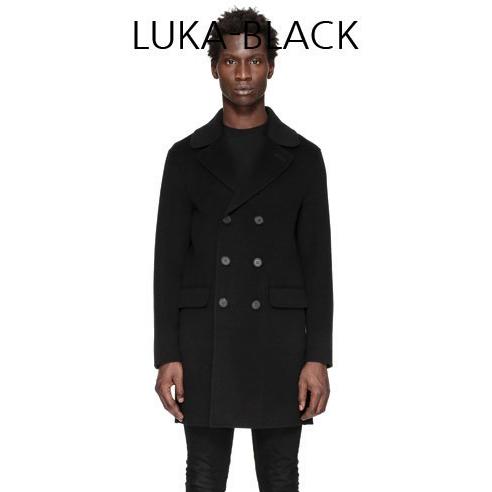 MACKAGE Luka Knee Length Double Breasted Wool Coat Black LUKA-BL.