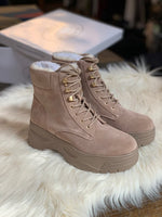 Steve Madden Maximo Faux Fur Boots Beige Suede MAXM01S1.