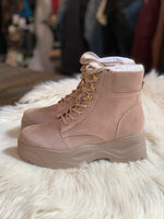 Steve Madden Maximo Faux Fur Boots Beige Suede MAXM01S1.