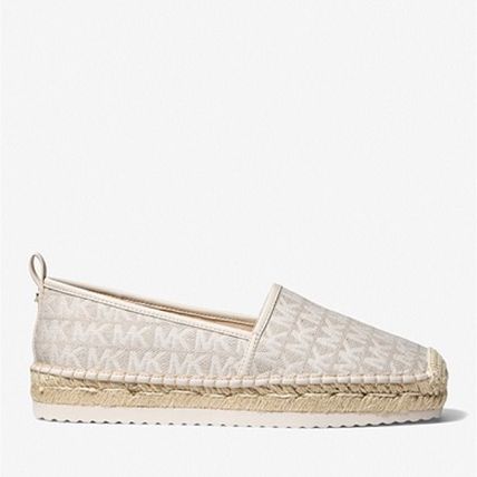 Michael Kors Women's Lenny Logo Jacquard Slip-On Espadrille Natural 40S1LNFP5Y.