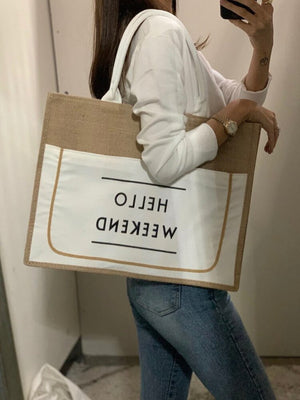 Jobber Hello Weekend Tote White/Beige MMA62636.
