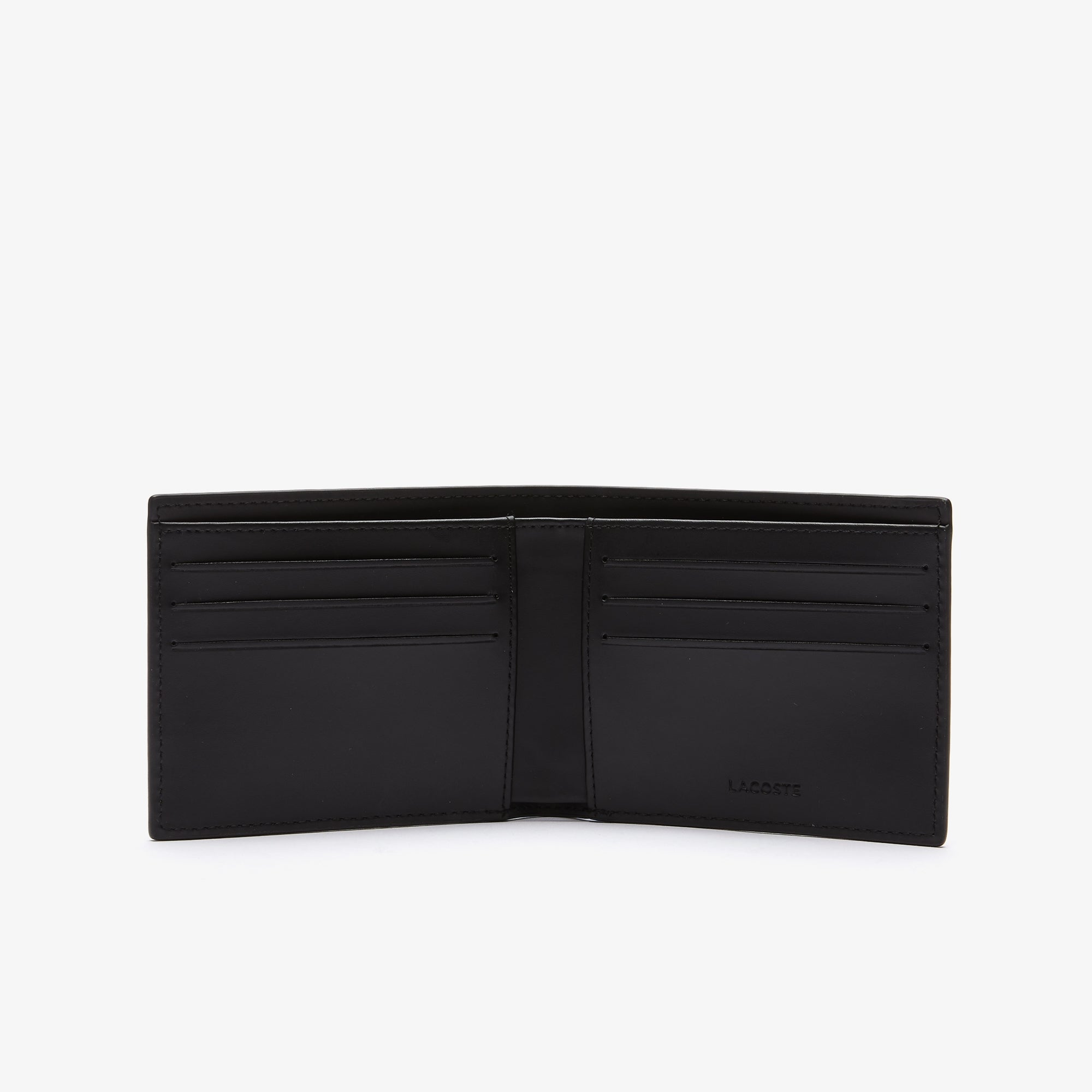 Lacoste Live The Blend Monogram Canvas Snap Men's Wallet Black  NH3655LX-H45