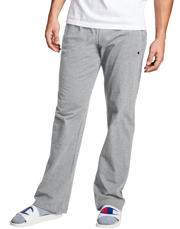 Champion Men's Open Bottom Everyday Cotton Jersey Pant Oxford Gray P7309 407Q88 806 - APLAZE