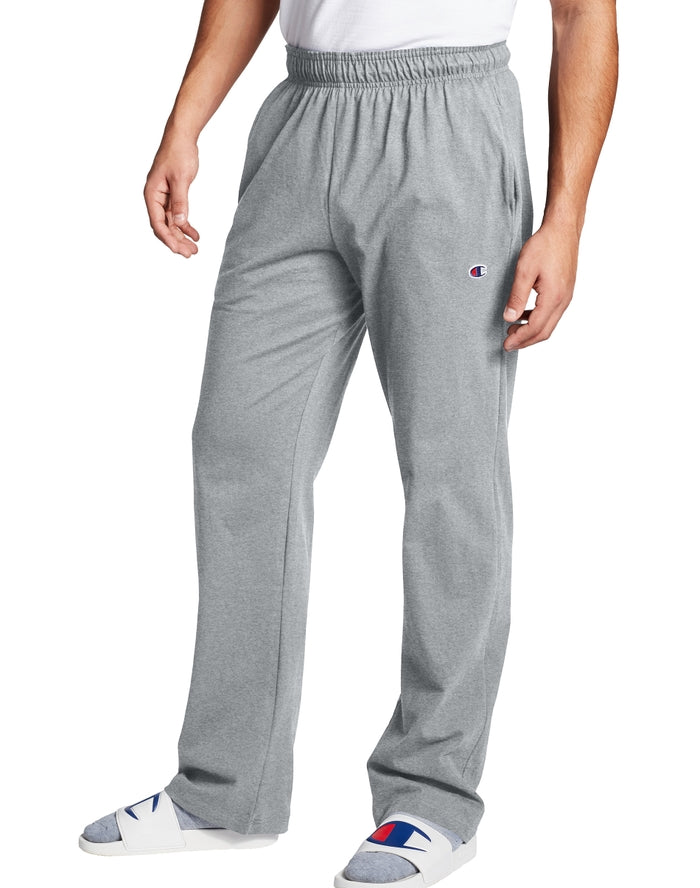 Champion Men's Open Bottom Everyday Cotton Jersey Pant Oxford Gray P7309 407Q88 806 - APLAZE