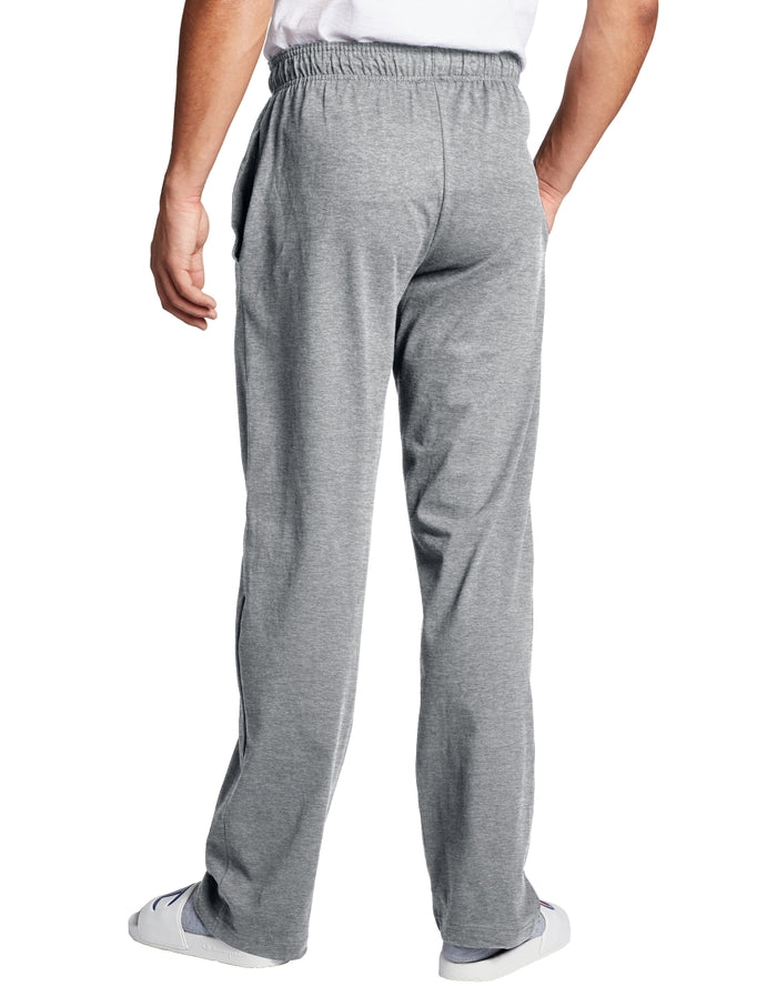 Champion Men's Open Bottom Everyday Cotton Jersey Pant Oxford Gray P7309 407Q88 806 - APLAZE