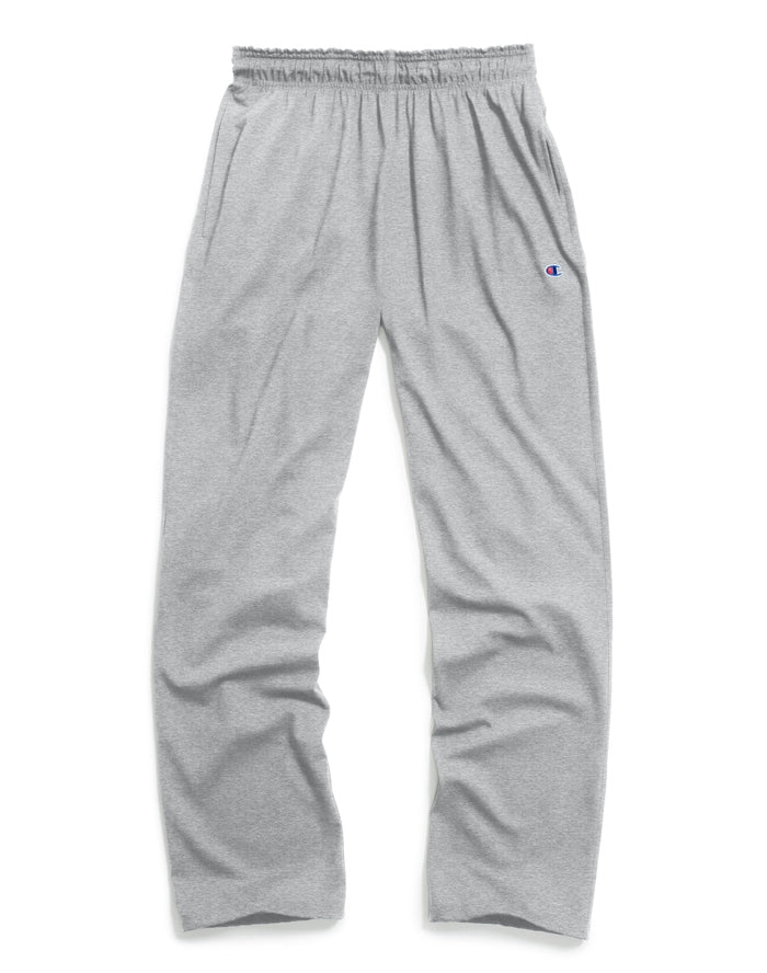 Champion Men's Open Bottom Everyday Cotton Jersey Pant Oxford Gray P7309 407Q88 806 - APLAZE