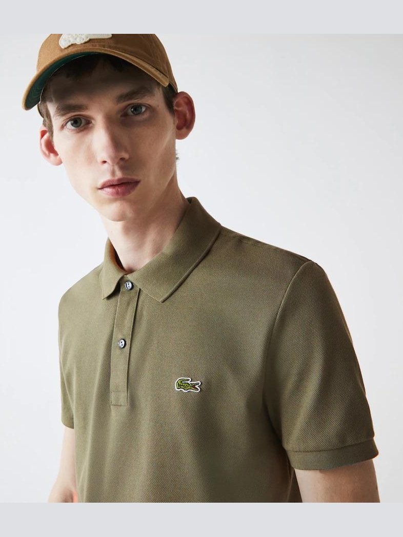 APLAZE Men's Slim fit Petit Pique Polo Shirt Khaki Green/Tank PH4012 316