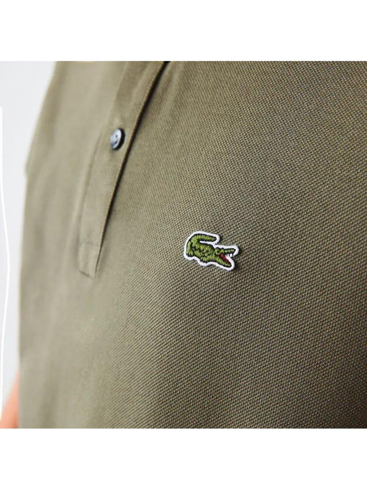 Lacoste Mens Slim fit Petit Pique Polo Shirt Khaki Green PH4012 316.