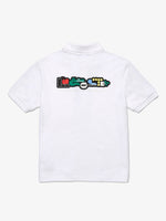 Lacoste Boys' Lacoste Fun Print Cotton Pique Polo T-Shirt White PJ3181-51 001.