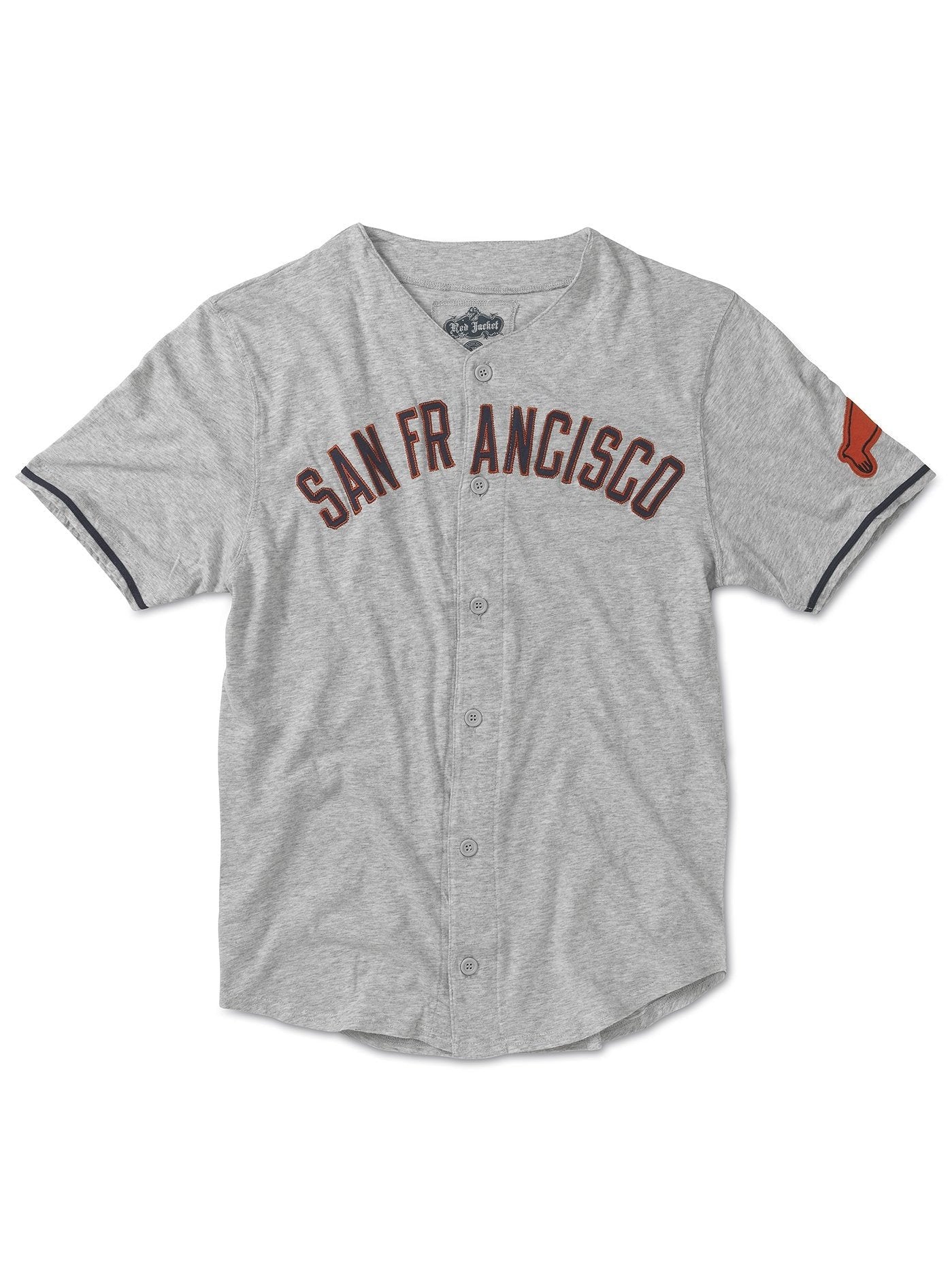 American Needle Red Jacket Mens San Francisco Seals Moonlight T-Shirts Heather Grey RJ605-SAF.