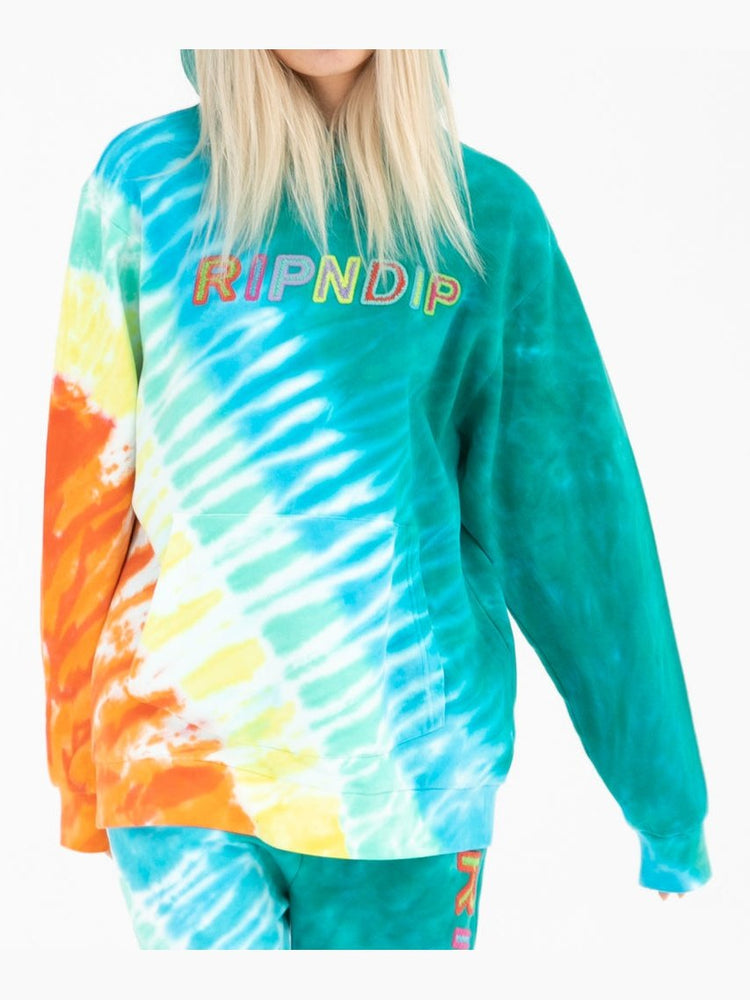 Ripndip Men's Prisma Hoodie Teal Rainbow Dye RND9034.