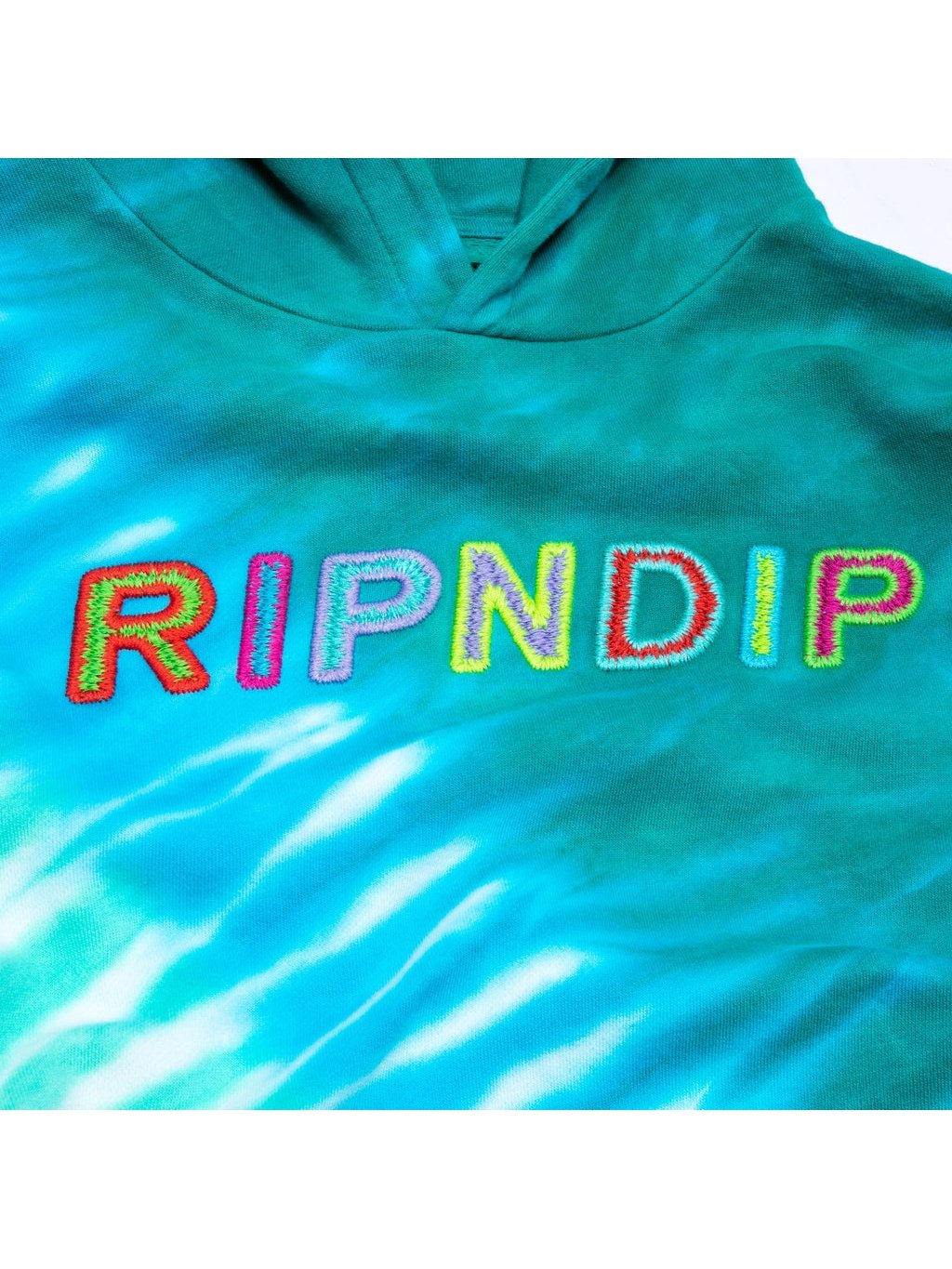 Ripndip Men's Prisma Hoodie Teal Rainbow Dye RND9034.