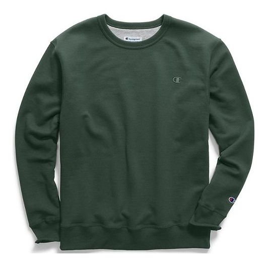 Champion Powerblend Fleece Crew C Logo Dark Green S0888 407D55 014.