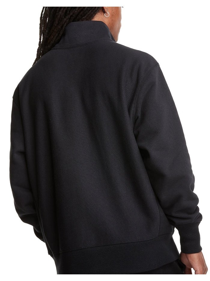 Champion Men's Reverse Weave Quarter Zip Embroidered C Logo Sweatshirt Black S6873 549967 003.