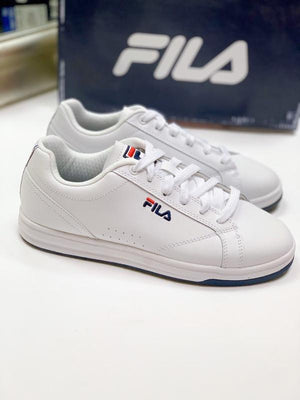 Fila Women's Reunion Leather Low Top Court Shoe White/Navy/Red 5CM00741 125.