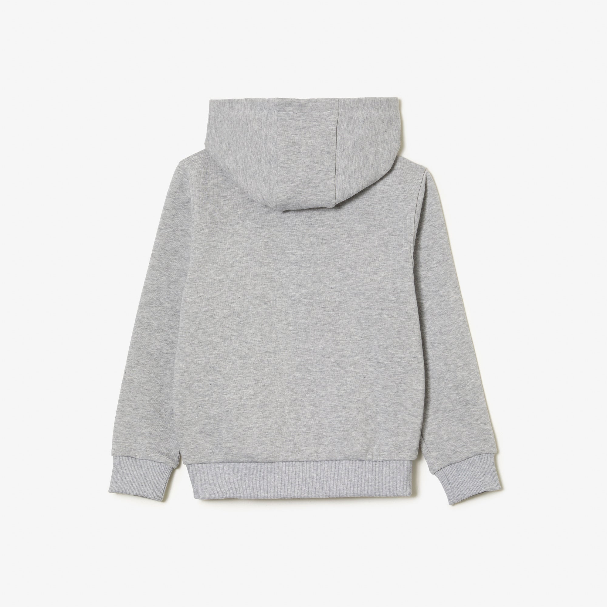 Lacoste Kids' Kangaroo Pocket Hooded Zip Sweatshirt Grey Chine SJ9723 CCA - APLAZE